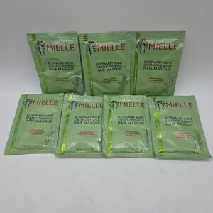 Lot Of 7 MIELLE Rosemary Mint Biotin Strengthening Hair Mask Single 1.75 oz Pack
